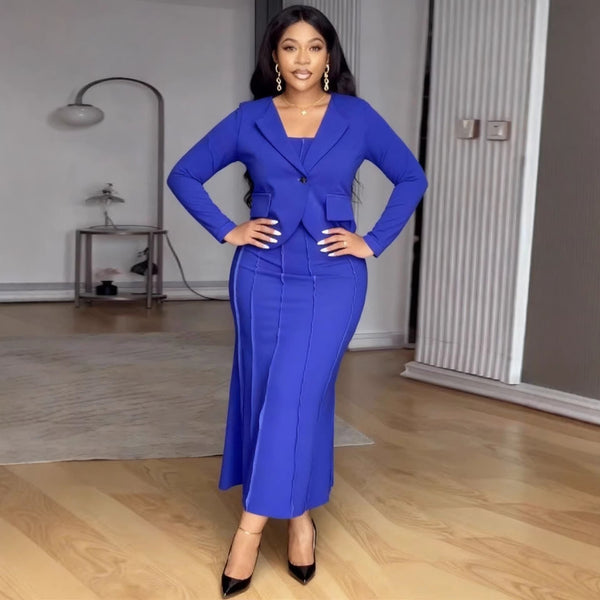 Plus Size Slip Dress & Jacket Set