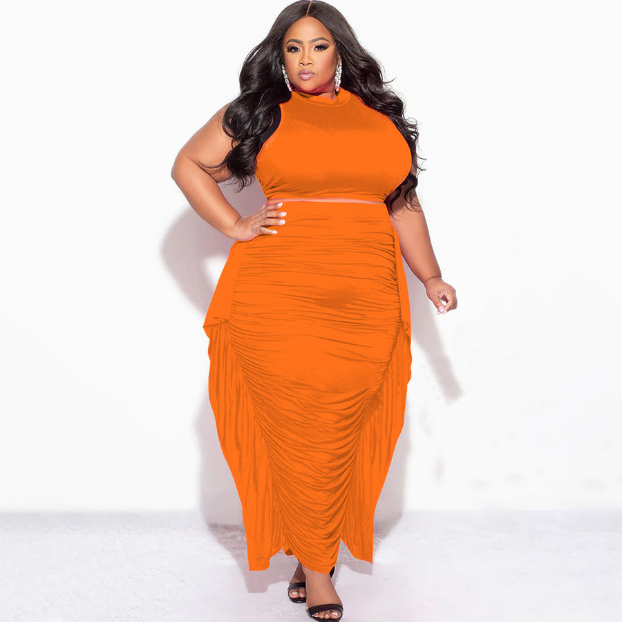 Plus Size Tassel Bodycon Two-Piece Set