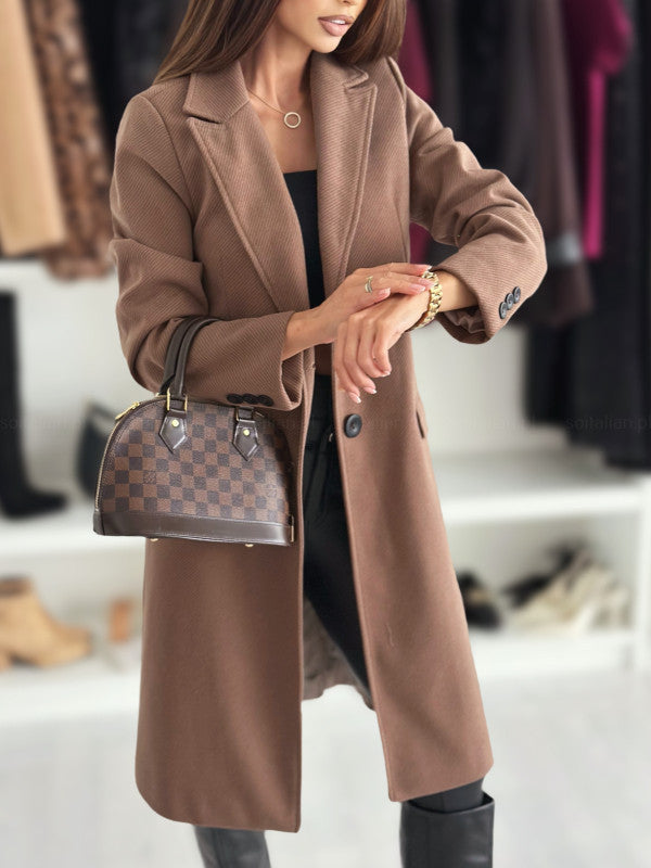 Long Single-Breasted Wool Coat
