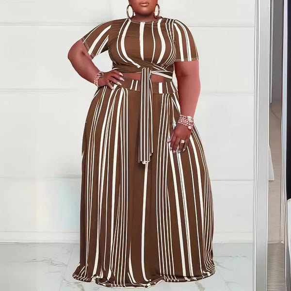 Plus Size Print Two-Piece Set