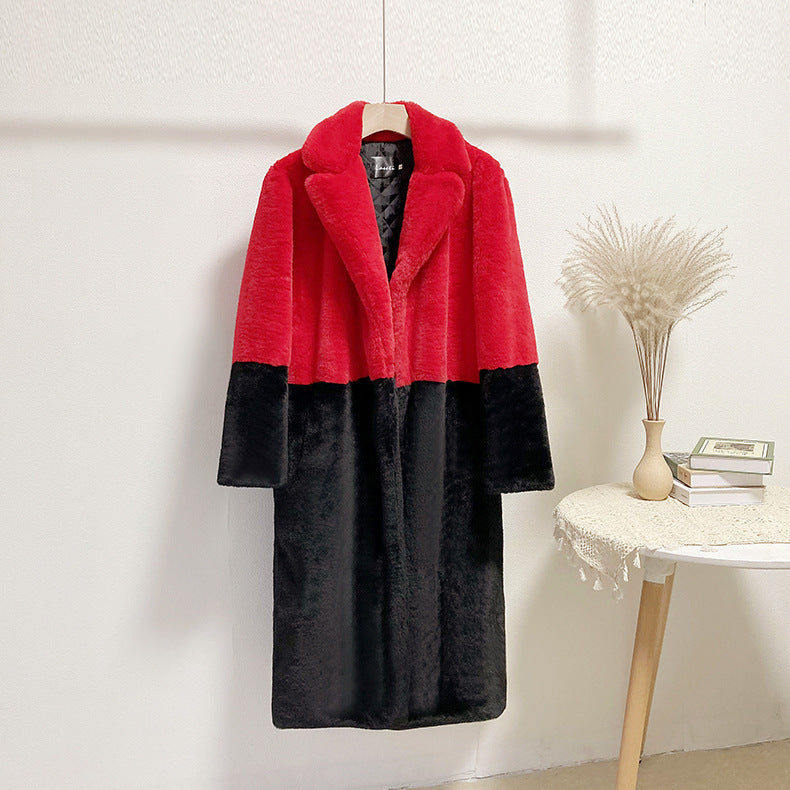 Plus Size Long Faux Fur Coat