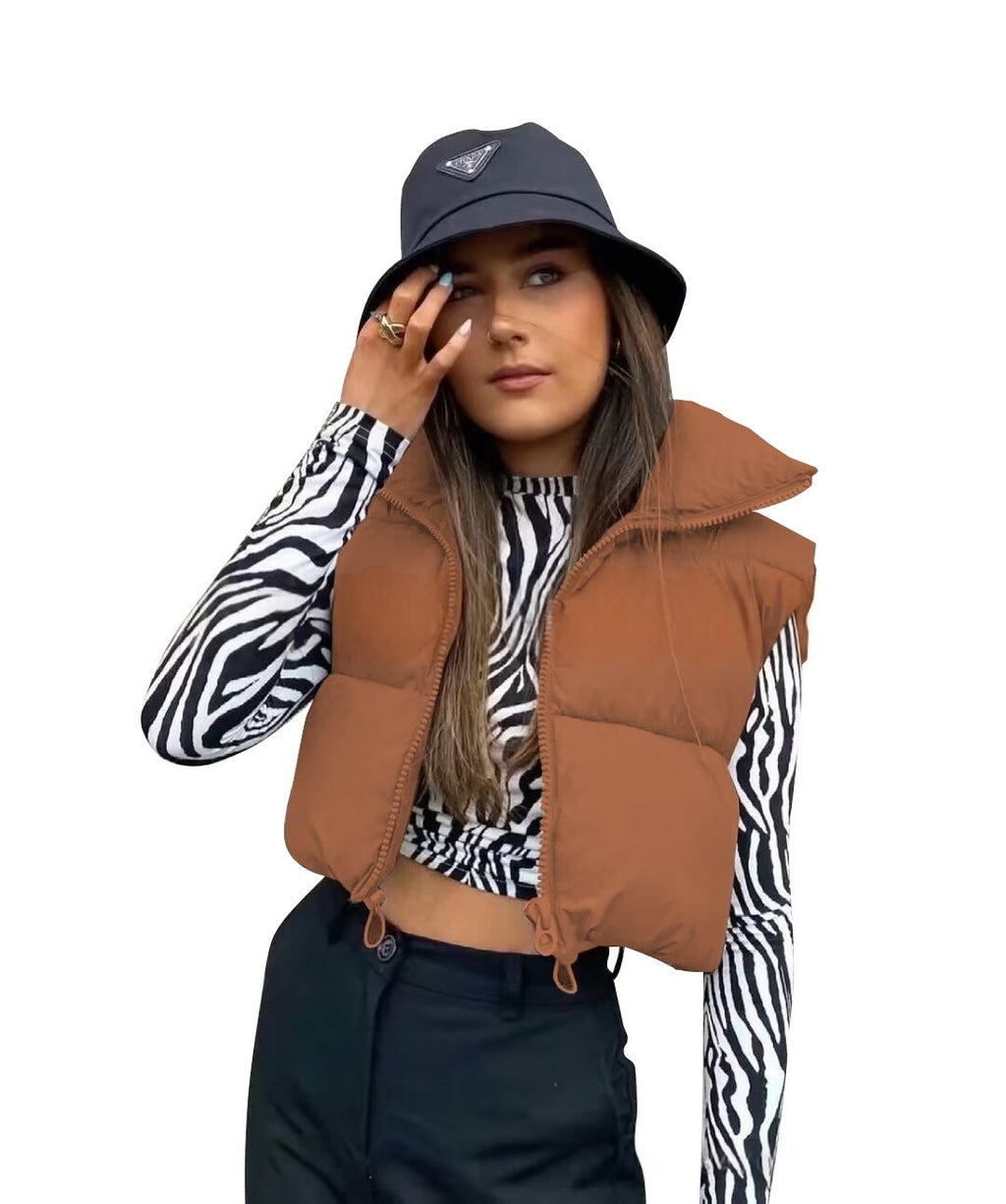 Cropped Puffer Vest