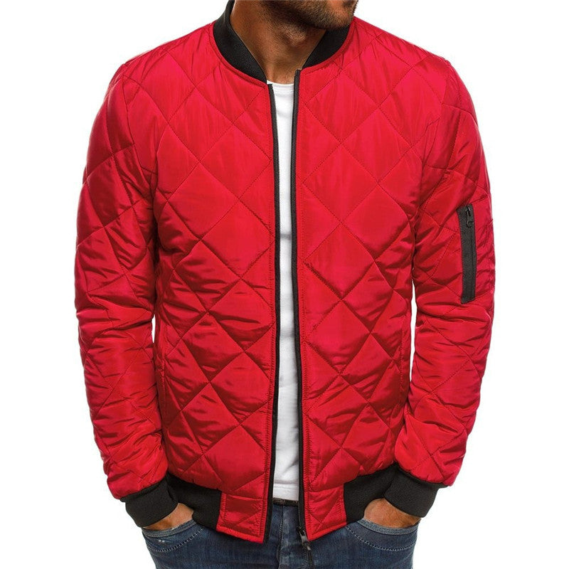 Men's Quilted Stand Collar Jacket