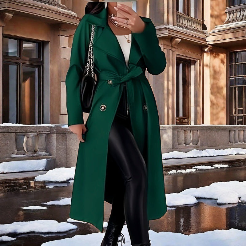Plus Size Belted Trench Coat
