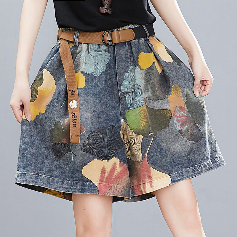 Thin Denim Printed Wide Leg Panties For Women