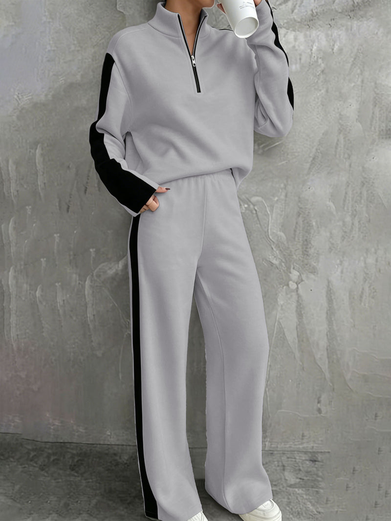 Color-Block Half-Zip Sweat Set