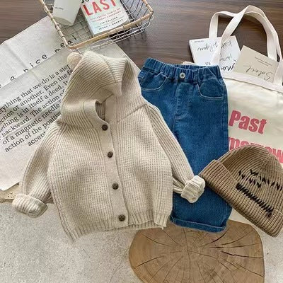 Kids' Hooded Knit Cardigan