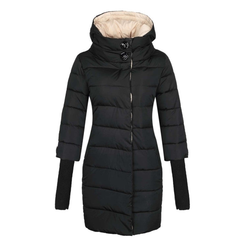 Plus Size Hooded Cotton Jacket