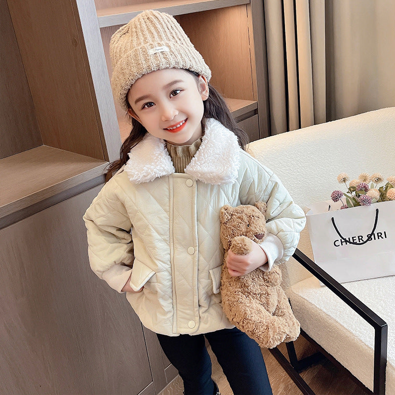 Girls' Polo Collar Winter Jacket