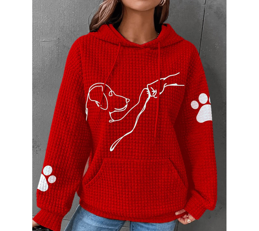 Waffle Dog Print Hoodie