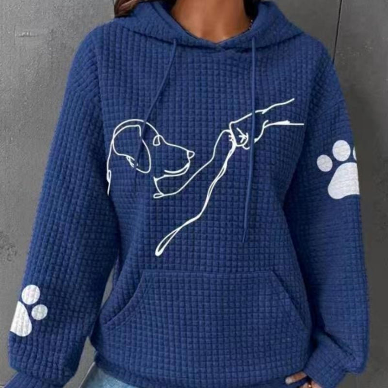 Waffle Dog Print Hoodie