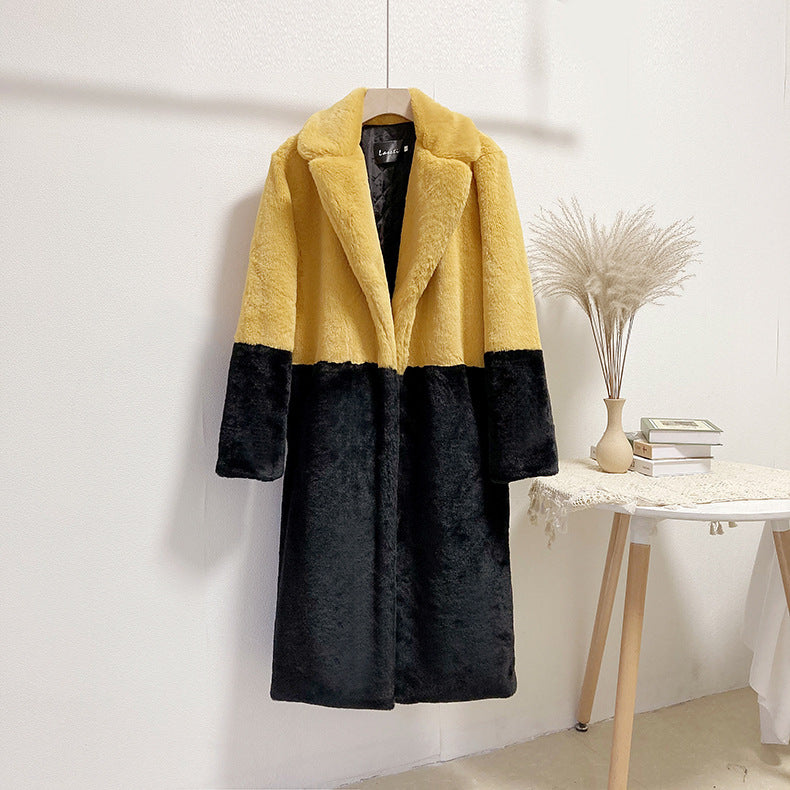 Plus Size Long Faux Fur Coat