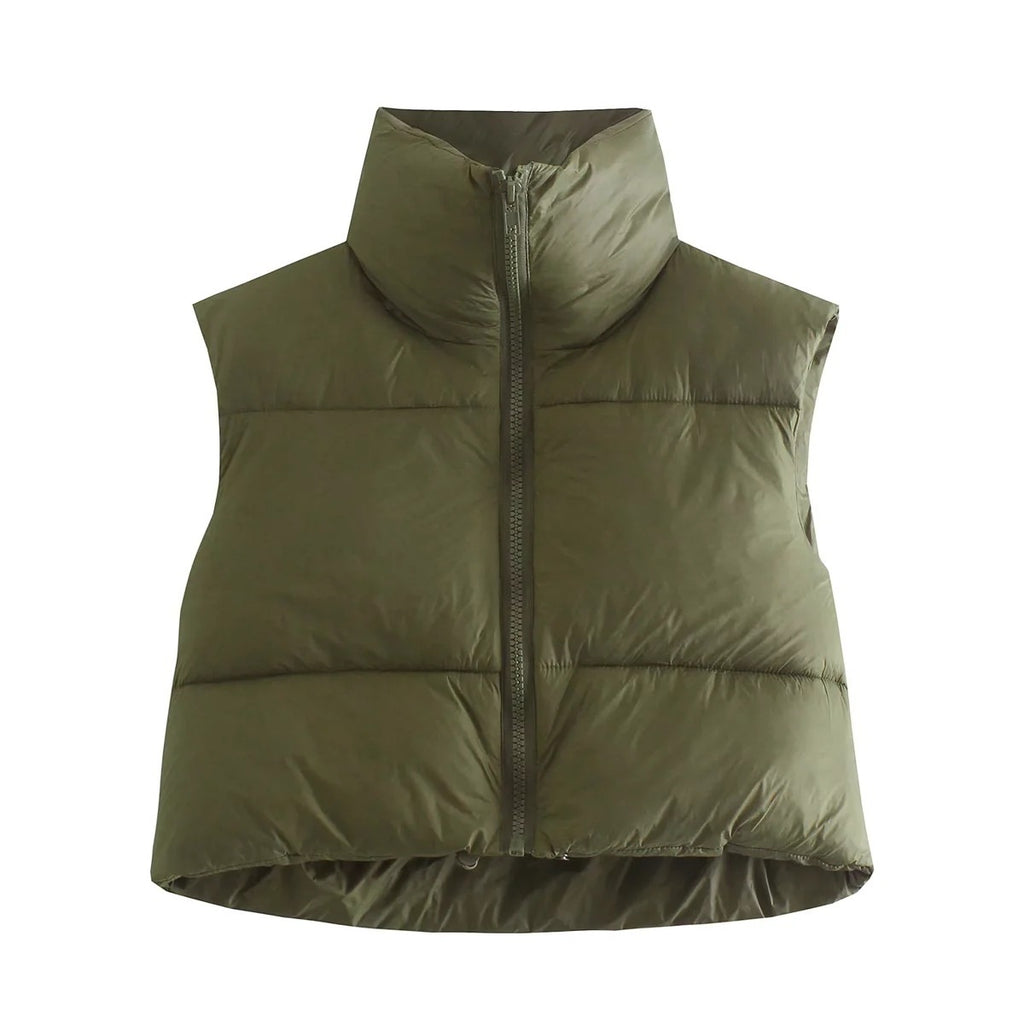Cropped Puffer Vest