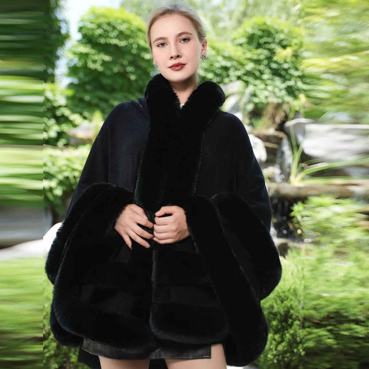 Plus Size Knit Cloak Coat