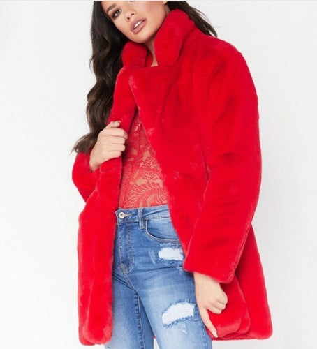 Plus Size Faux Fur Coat