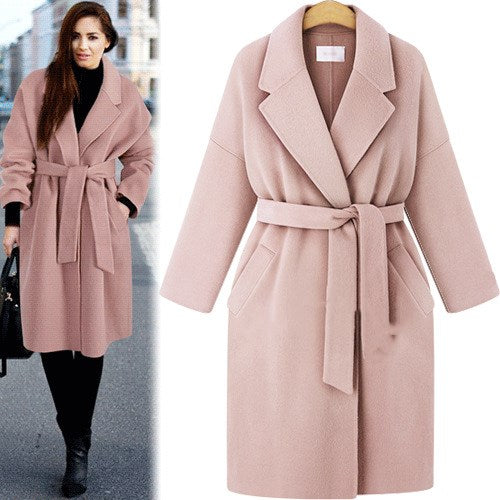 Plus Size Lace-Up Windbreaker Coat