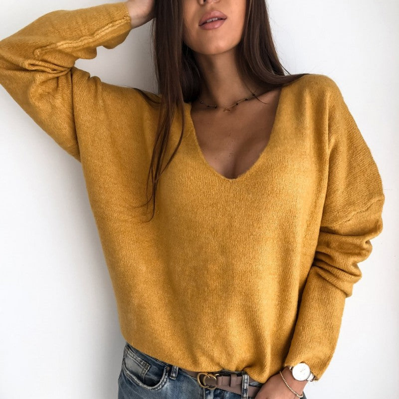 V-Neck Knit Sweater