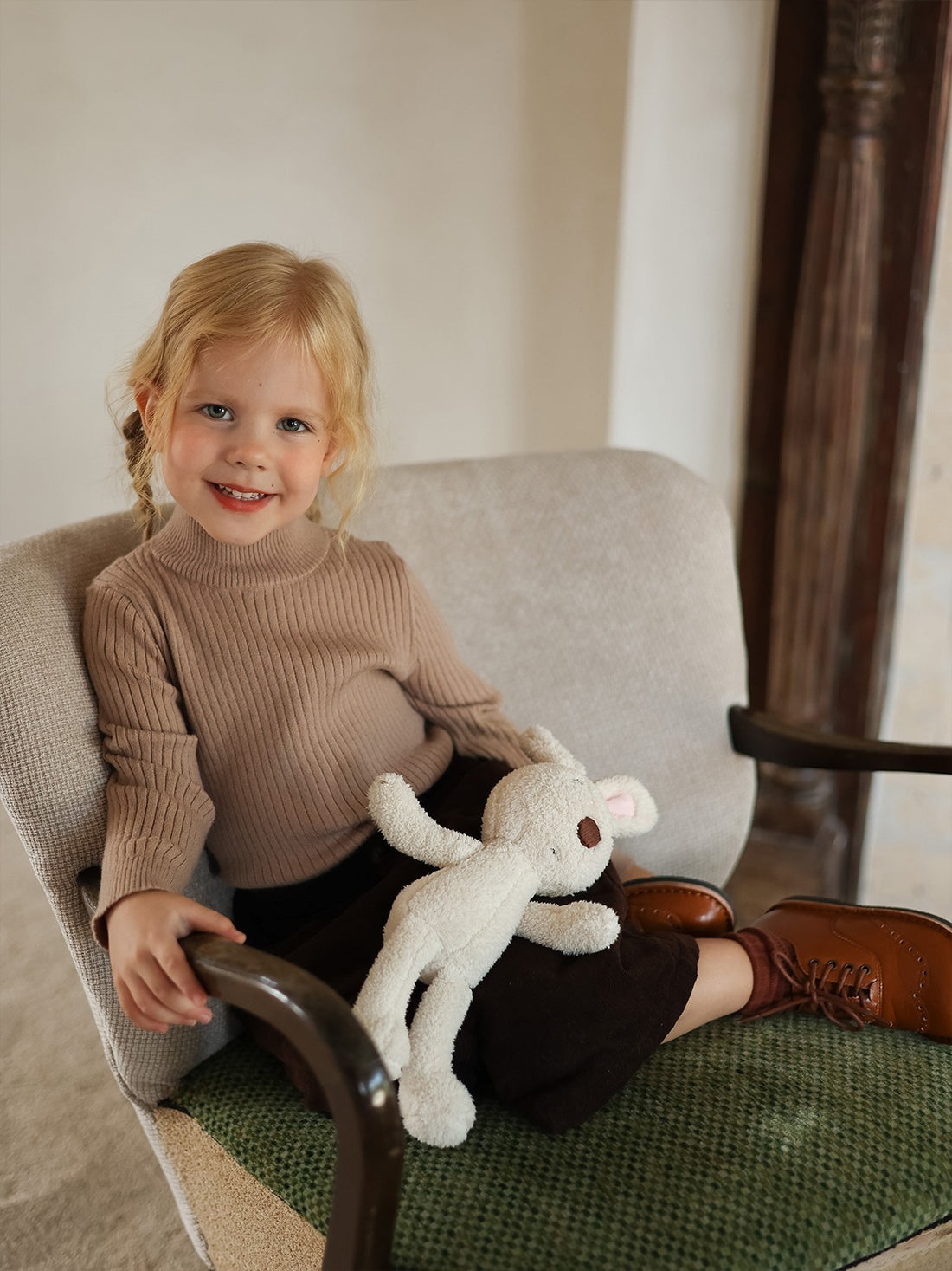 Girls' Half Turtleneck Sweater – Light drill