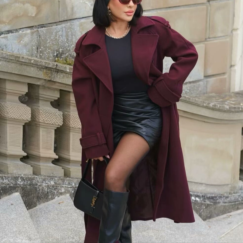 Belted Wool Trench Coat