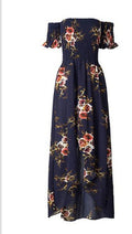 Off-Shoulder Boho Beach Maxi Dress