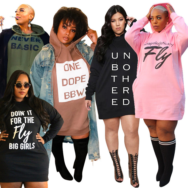 Plus Size Hoodie Sweatshirt Dress