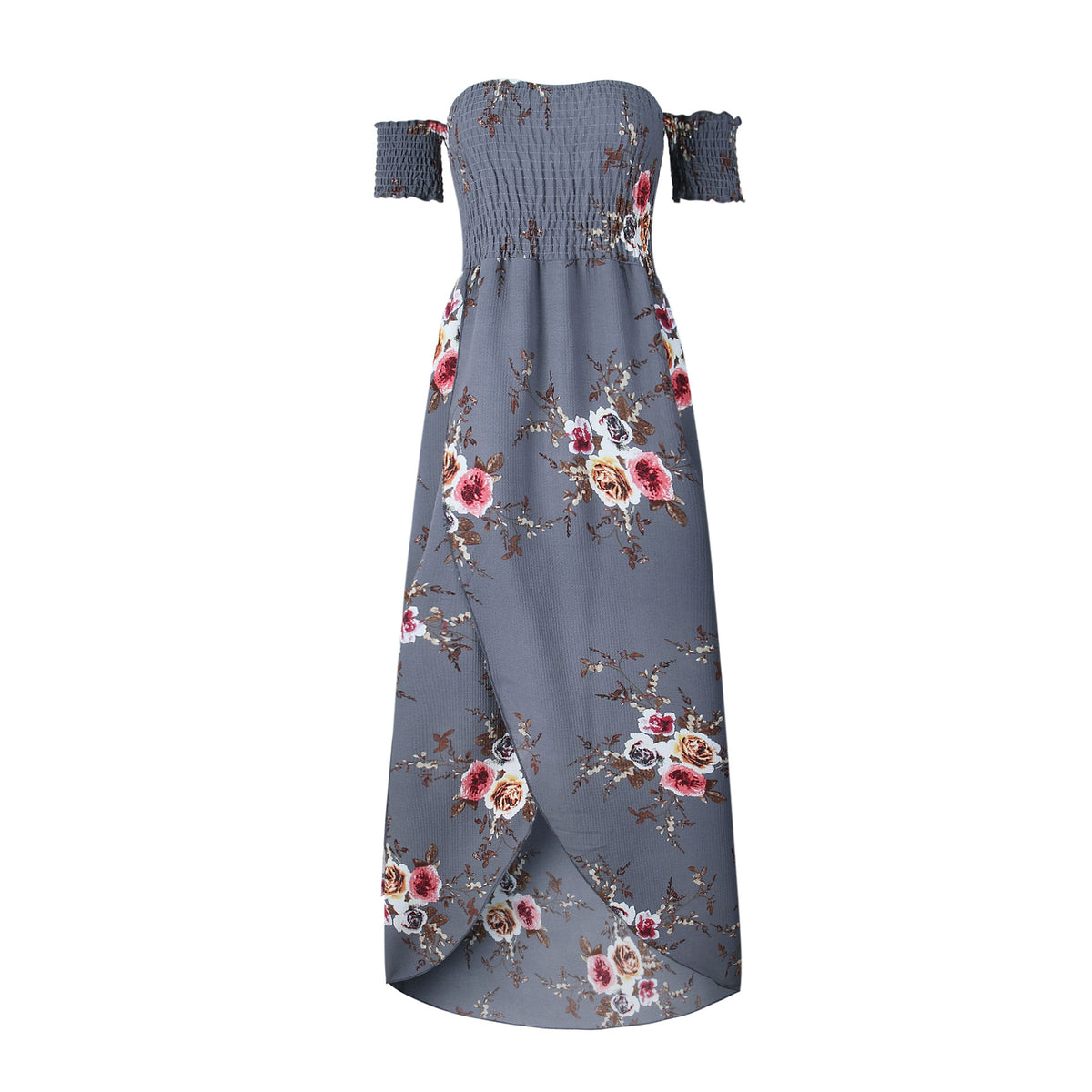 Off-Shoulder Boho Beach Maxi Dress