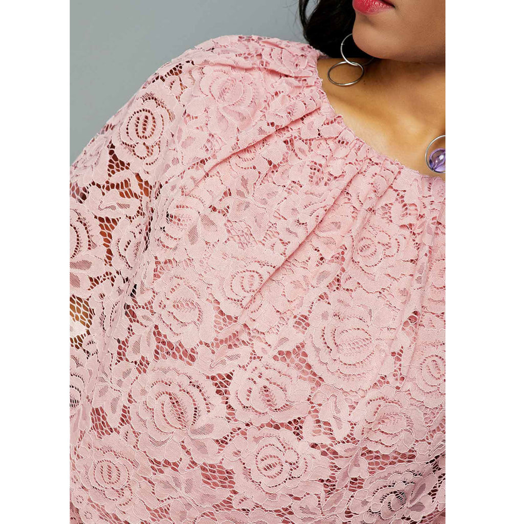 African Lace Plus Size Maxi Dress