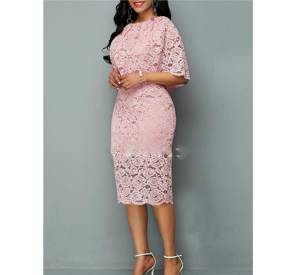 African Lace Plus Size Maxi Dress