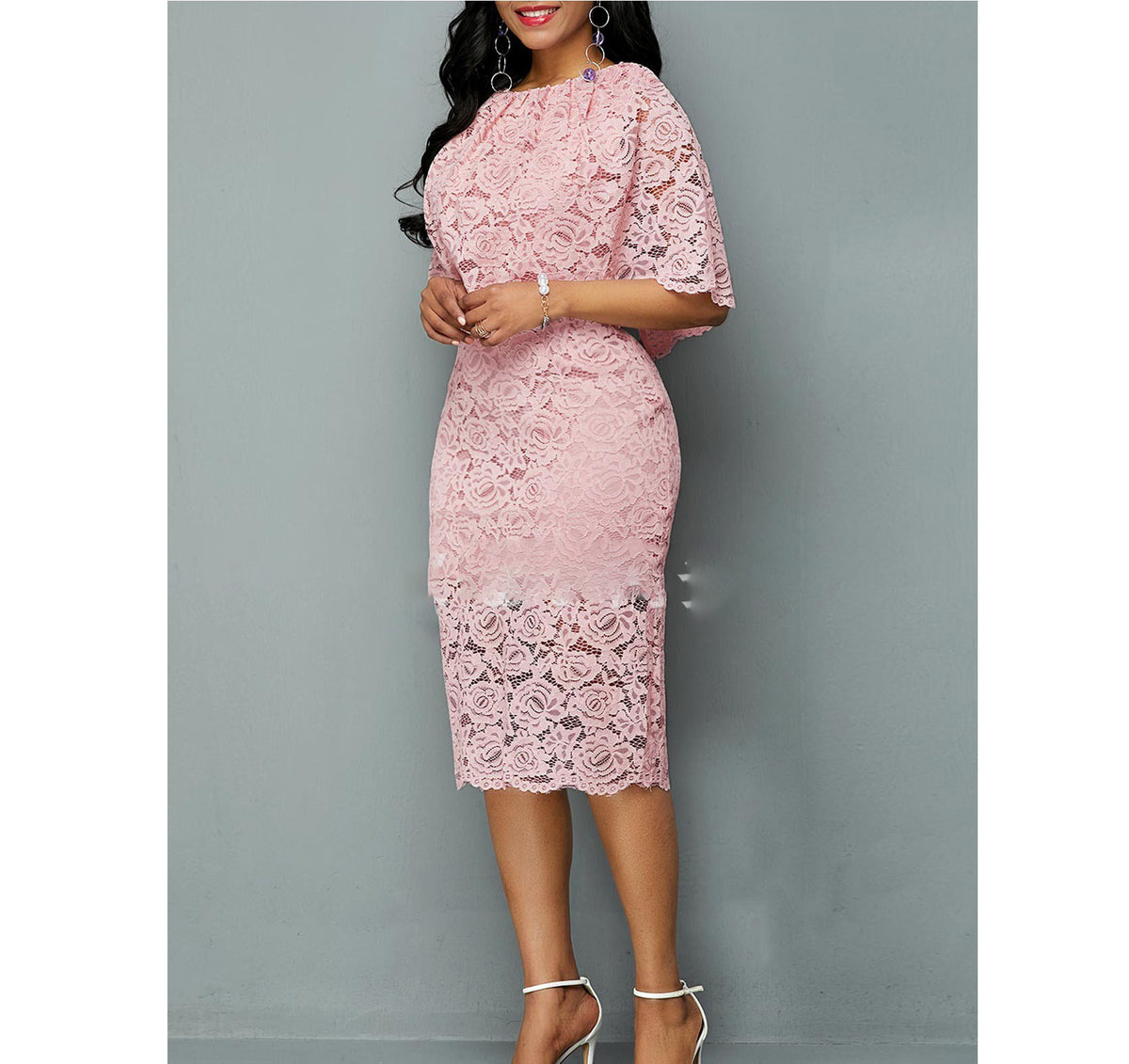 African Lace Plus Size Maxi Dress