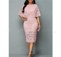 African Lace Plus Size Maxi Dress