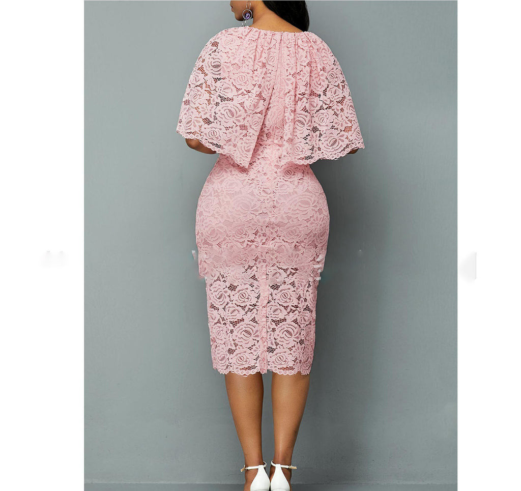 African Lace Plus Size Maxi Dress