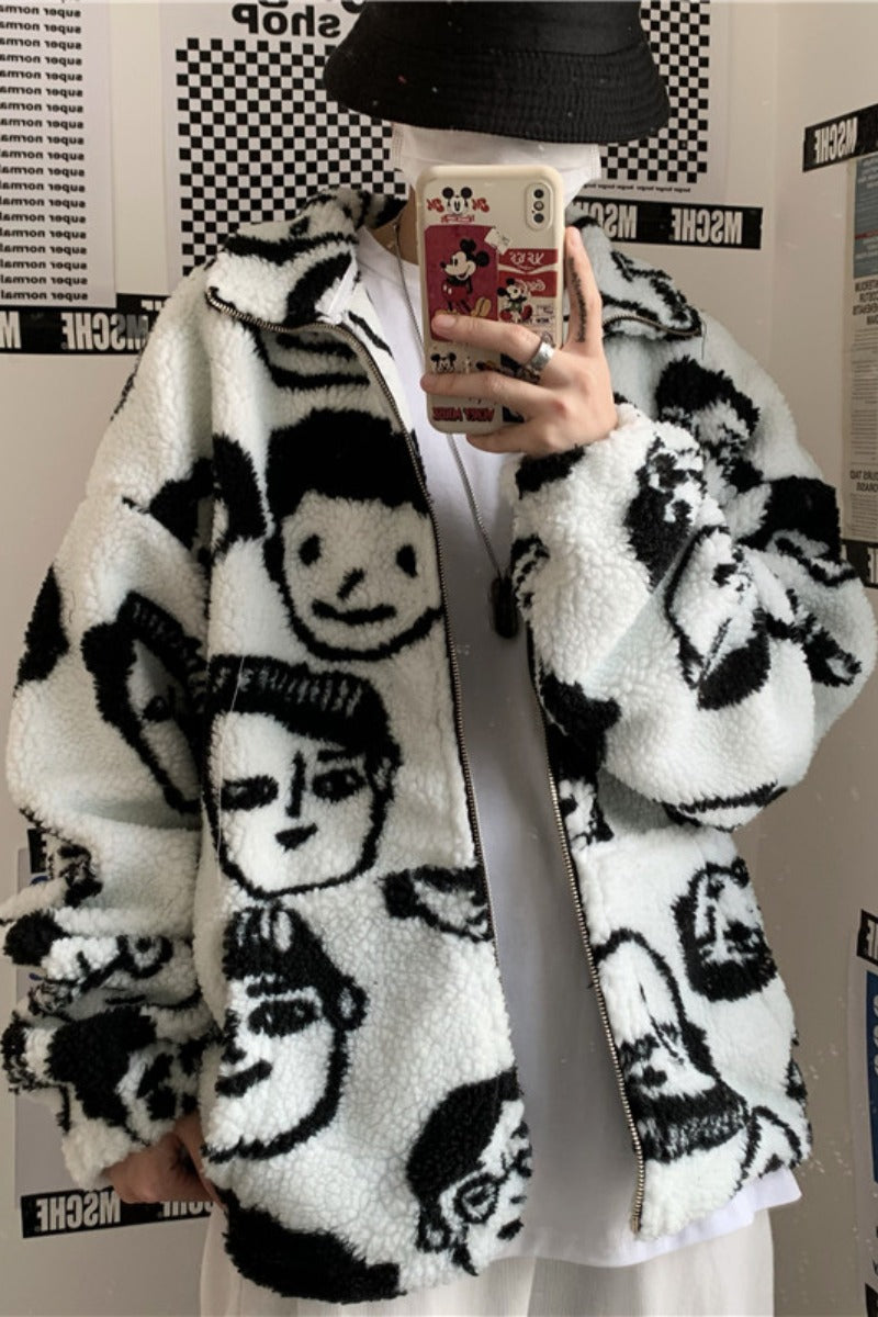 Printed Wool Coat