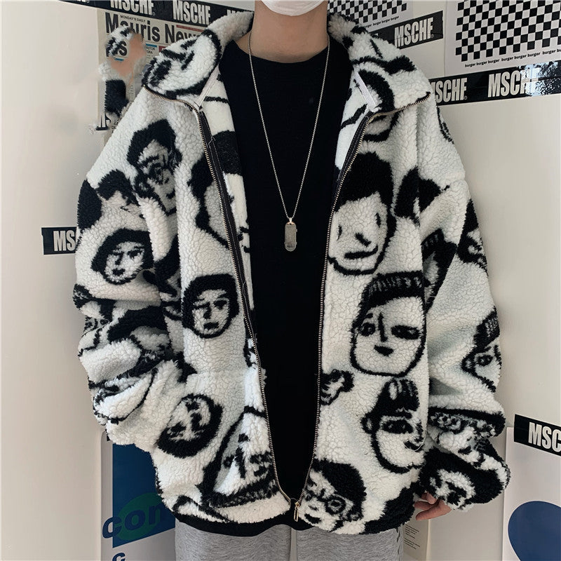 Printed Wool Coat