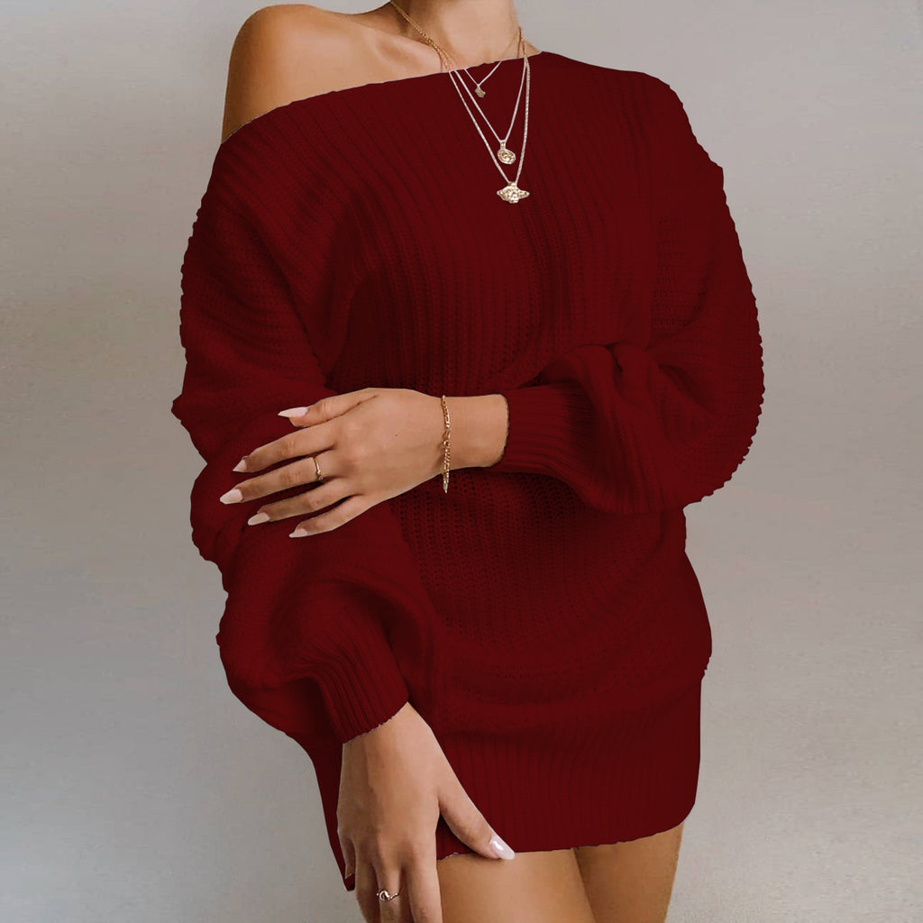 Off-Shoulder Sweater Dress