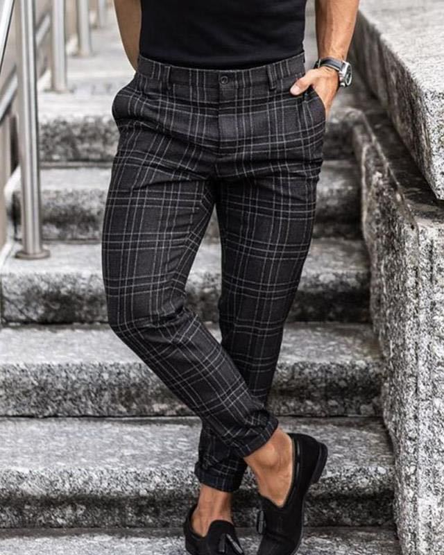 Men's Plaid Relaxed Trousers