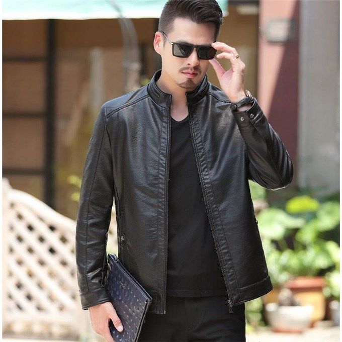 Men's Faux Leather Biker Jacket