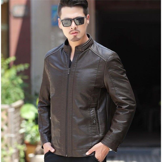 Men's Faux Leather Biker Jacket