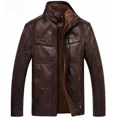 Men's Faux Leather Biker Jacket
