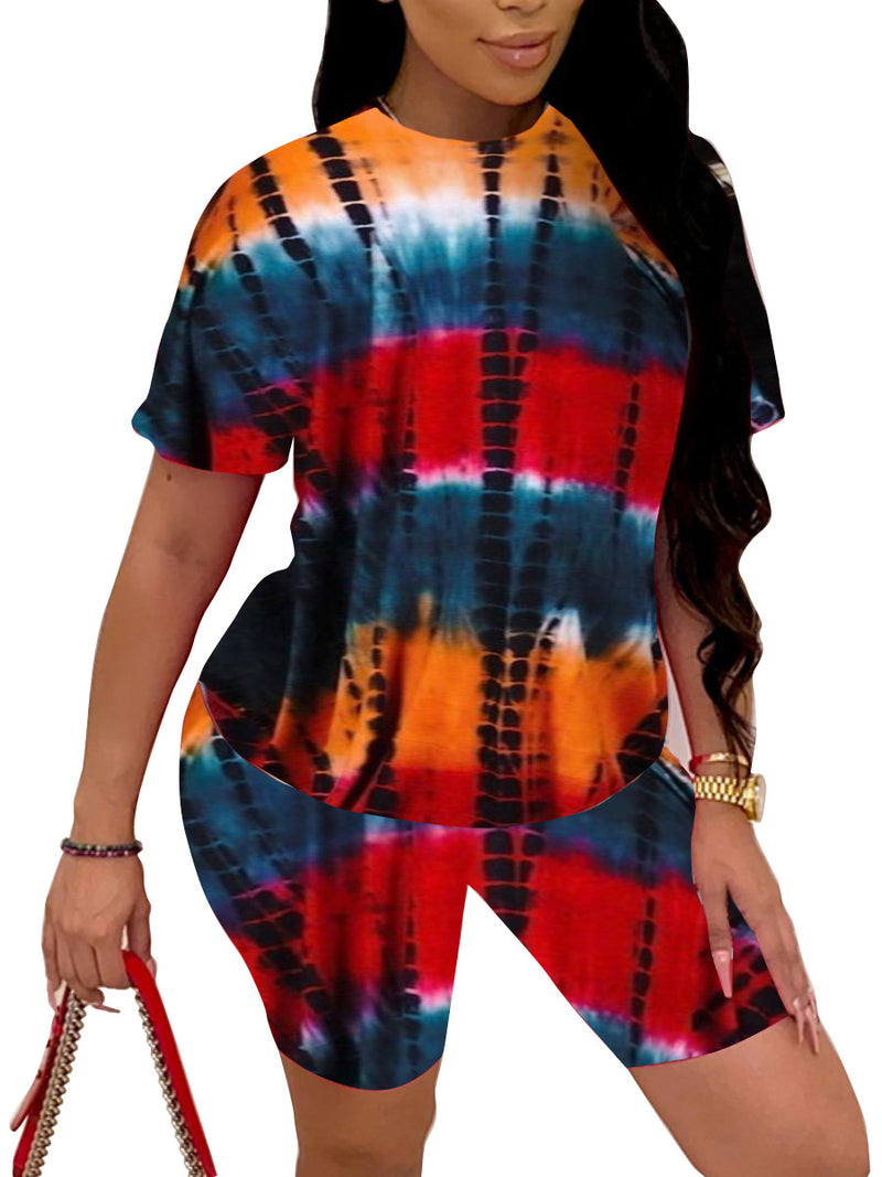 Tie-Dye Short-Sleeve Pajama Set