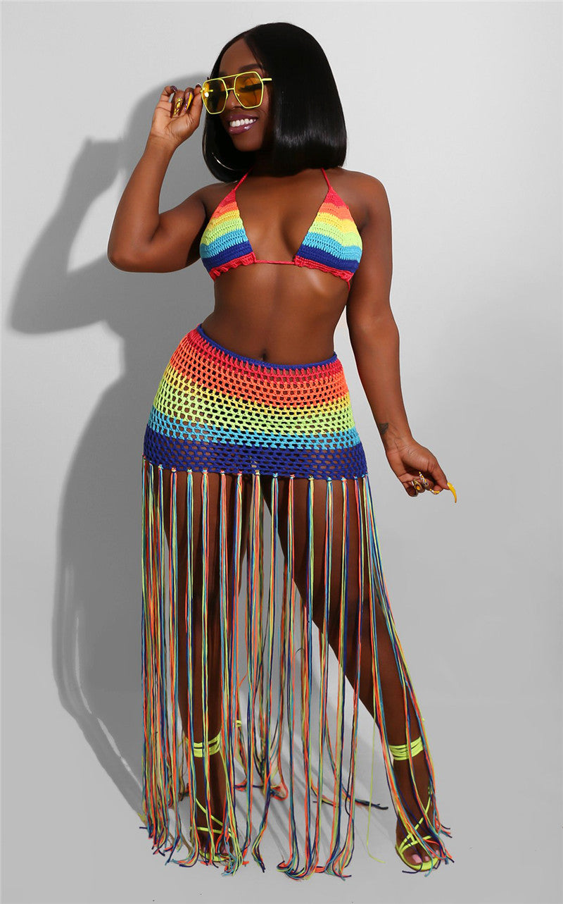 Crochet Tassel Two-Piece Set