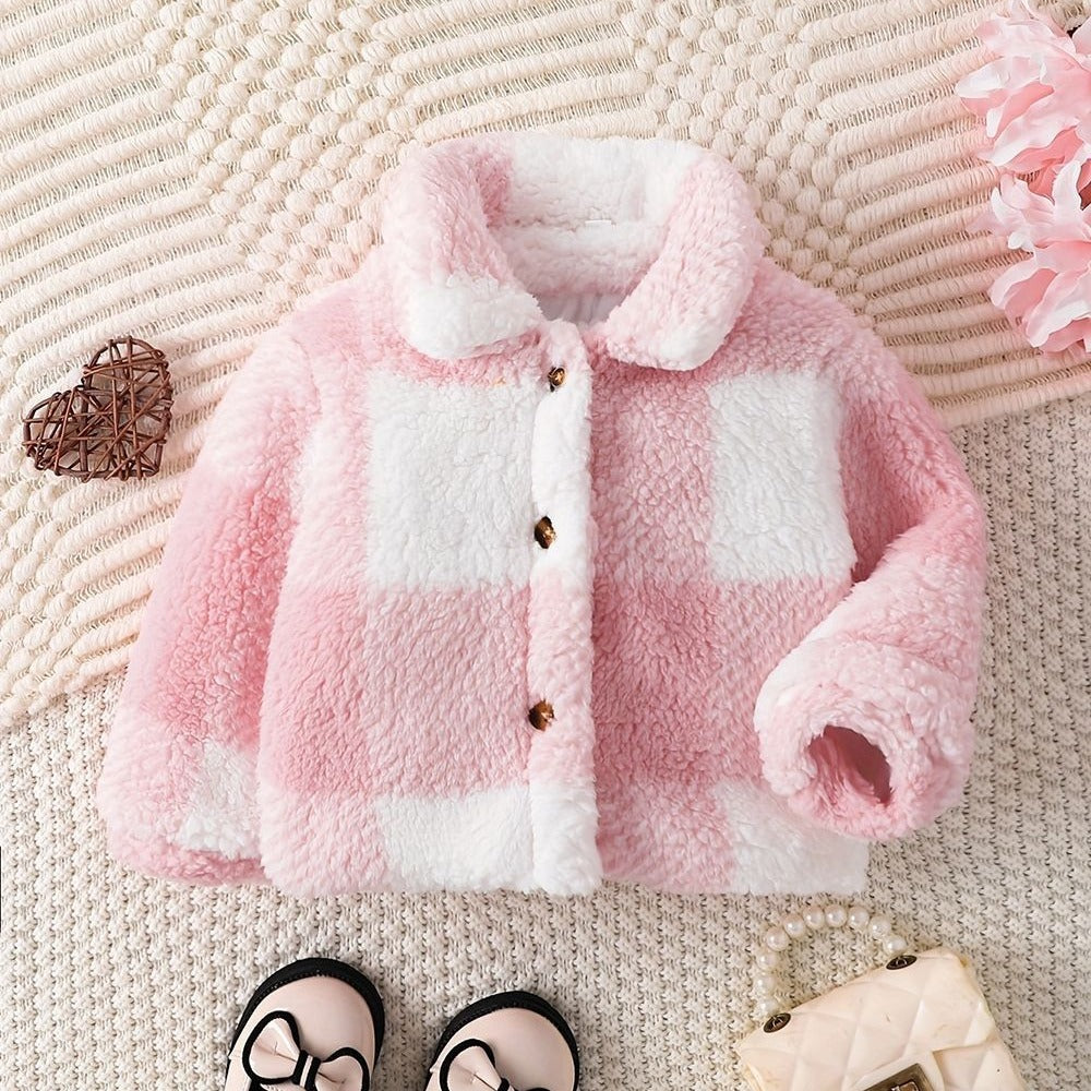 Girls' Plaid Fleece Jacket