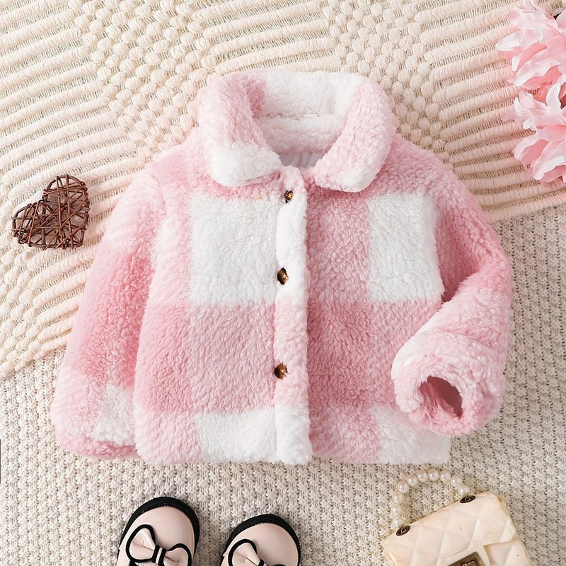 Girls' Plaid Fleece Jacket