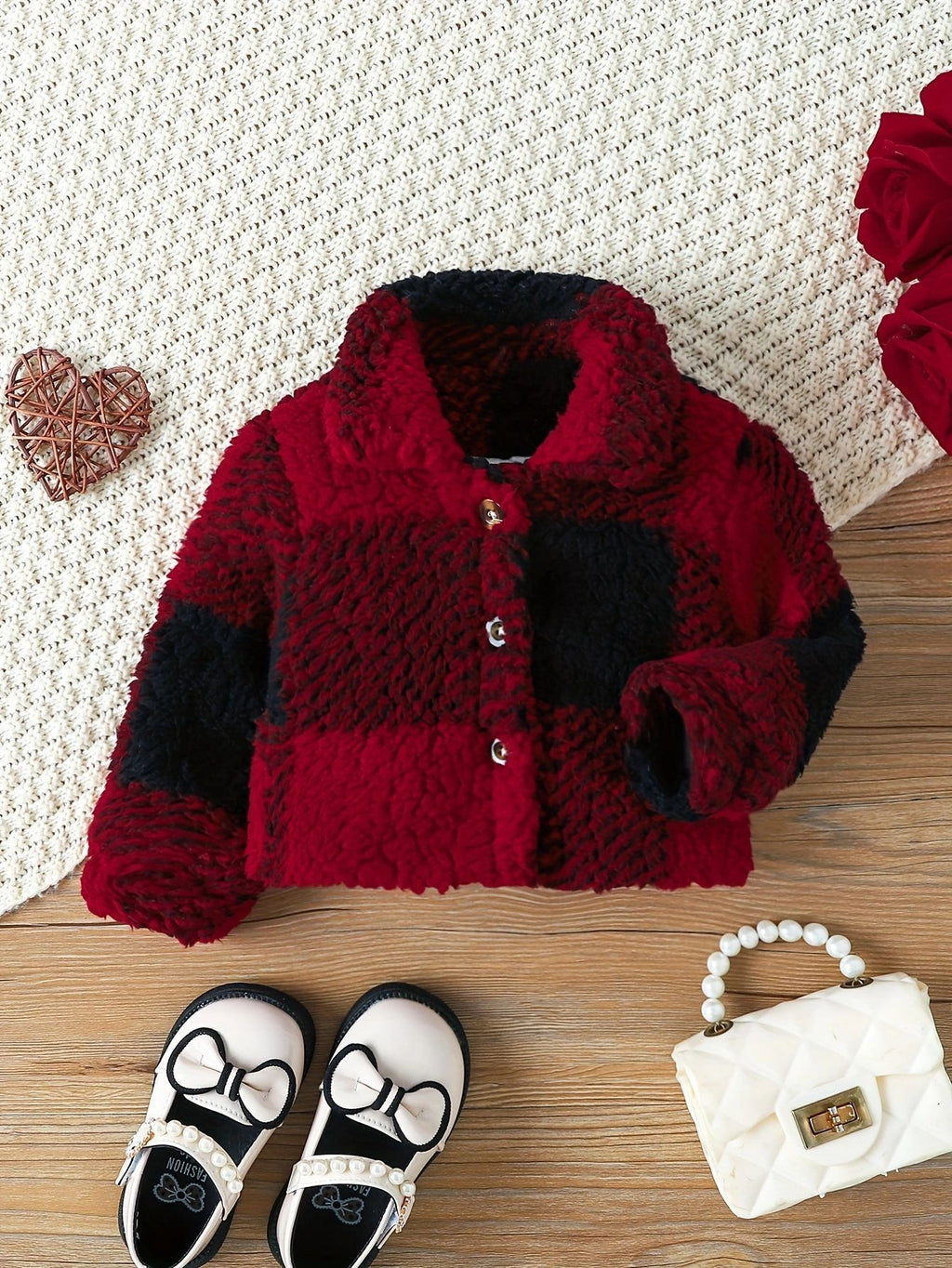 Girls' Plaid Fleece Jacket