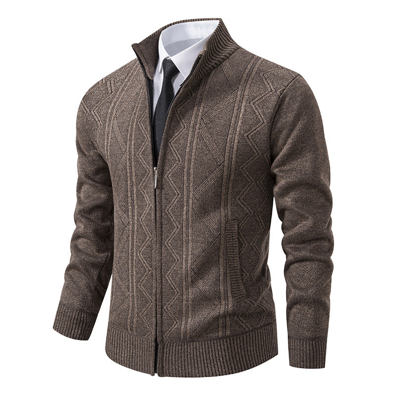 Men's Stand Collar Wool Cardigan