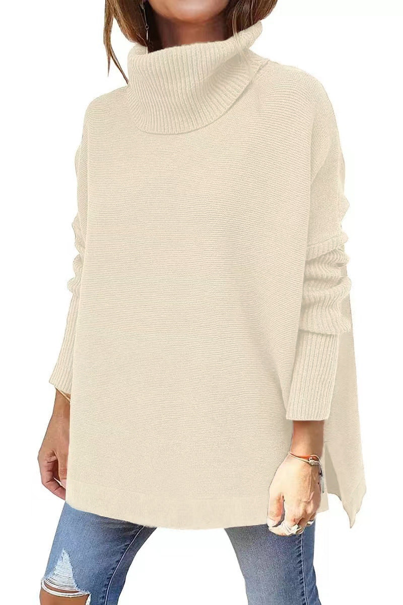 Batwing Turtleneck Tunic Sweater