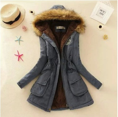 Plus Size Fur Hood Parka