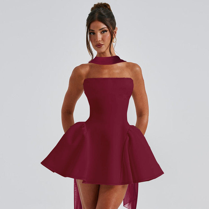 Strapless Zip-Back Party Mini Dress