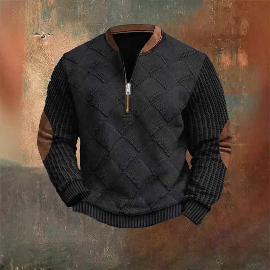 Men's Printed Half-Zip Sweater