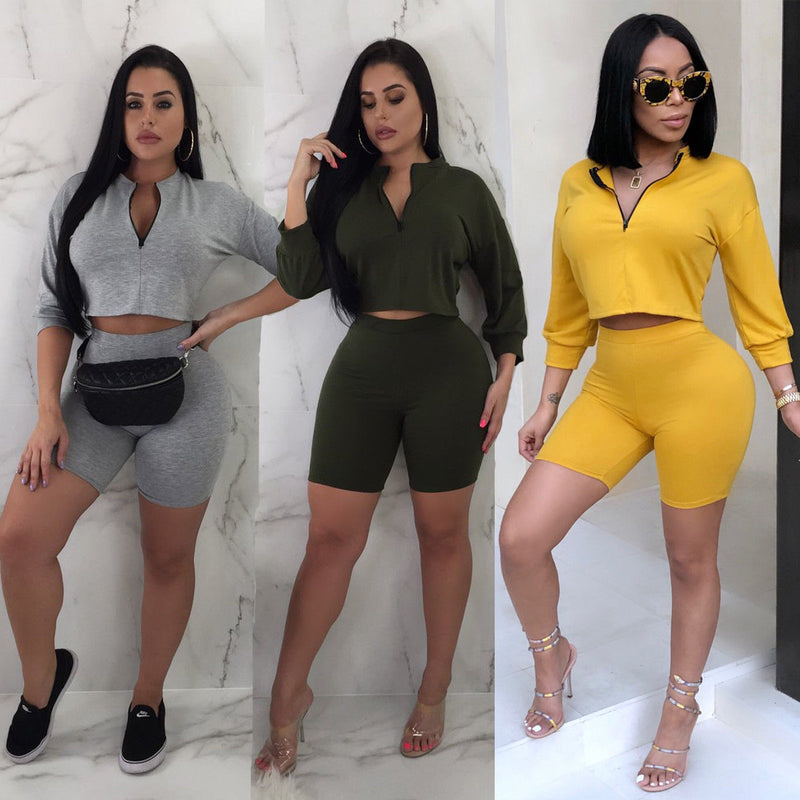 Crop Hoodie & Track Pants Set