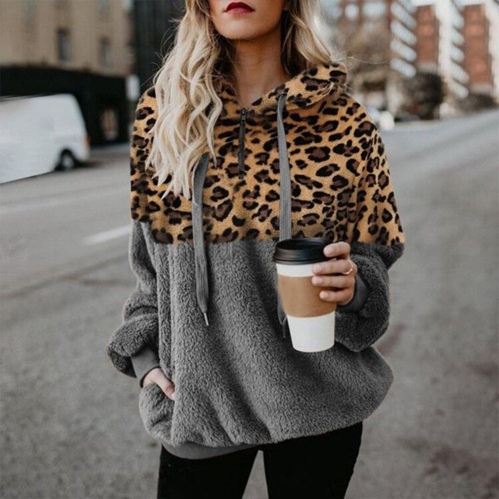 Leopard Print Hooded Sweater